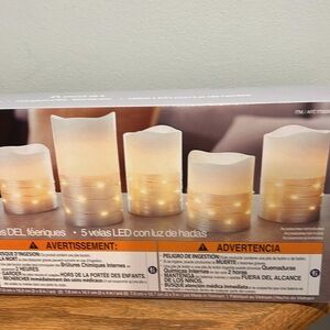 Fusion silver LED Candle Set